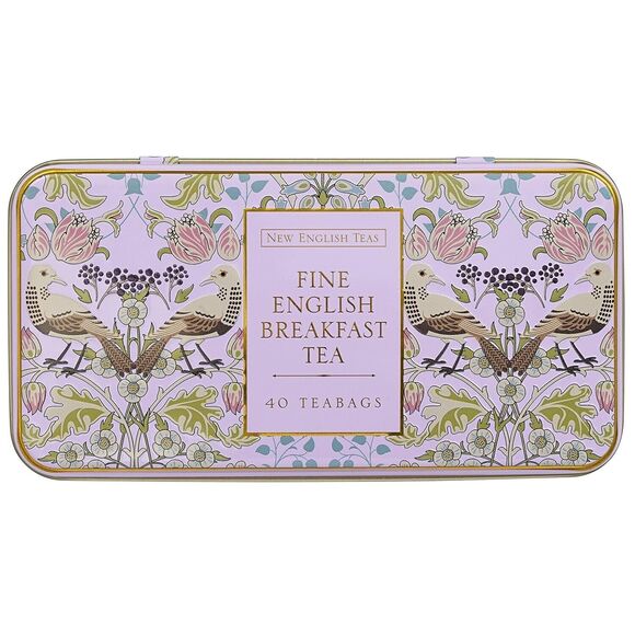 New English Teas Song Thrush and Berries 40 Teabags Breakfast Tea Pink Tin NEW - Picture 4 of 7